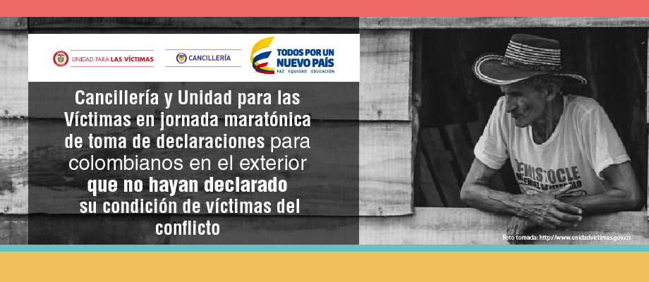Hoy vence el Plazo para toma de declaraciones de Colombianos víctimas del Conflicto Armado